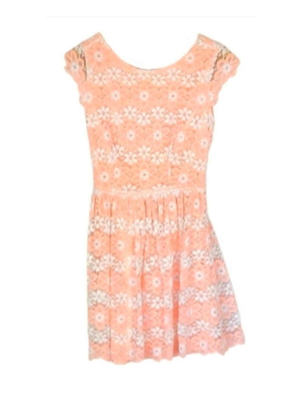 American Rag Pastel Peach Floral Lace Dress, XS